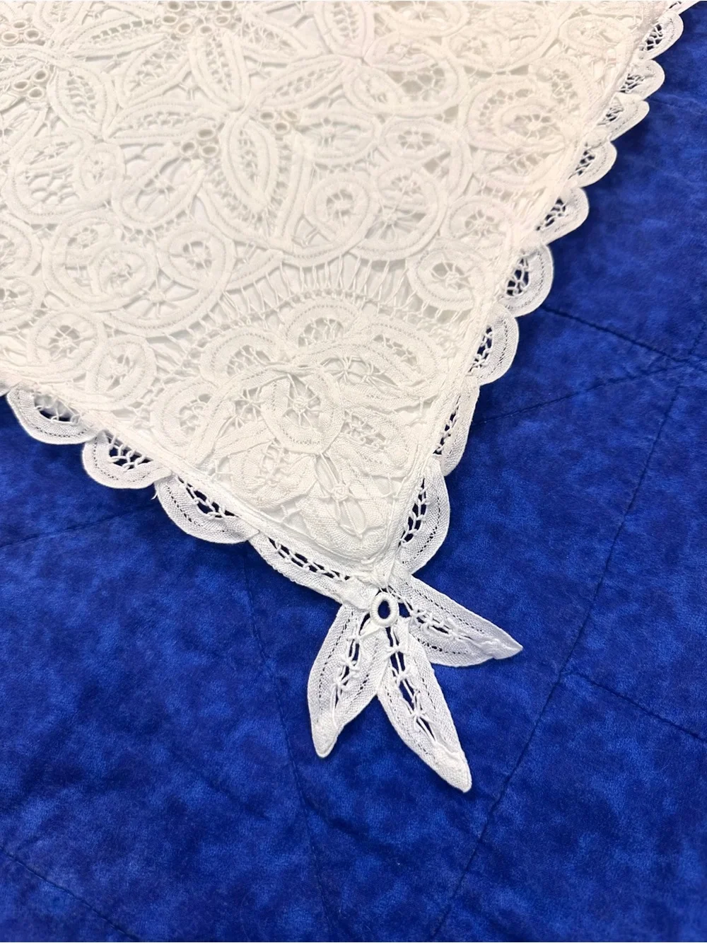 VTG Battenburg Lace Pillow Sham Cotton White 17x17 French Country Cottagecore